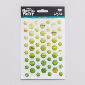 Bible Journaling-Epoxy Stickers-Mini Hexies-Olive