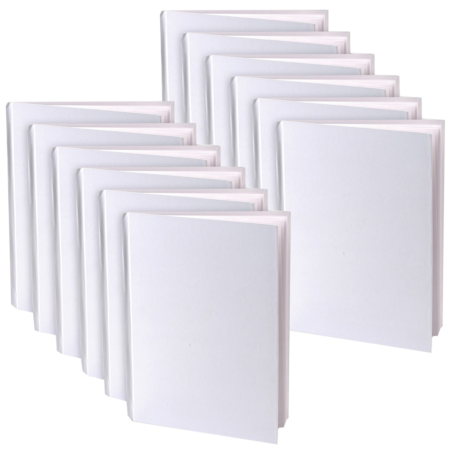 Young Authors Blank Hardcover Book, White Pages, 5" x 4" Portrait, 14 Sheets-28 Pages, Pack of 12