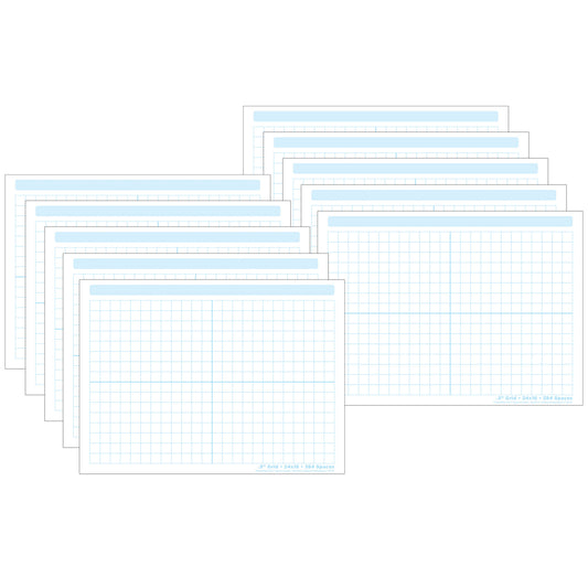 Smart Poly® PosterMat Pals™ Space Savers, 13" x 9-1-2", 1-2" grid Blocks 468 Blocks, Pack of 10