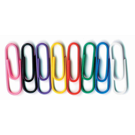 (10 Pk) Vinyl Coated Paper Clips Jumbo Size - 40 Per Pk