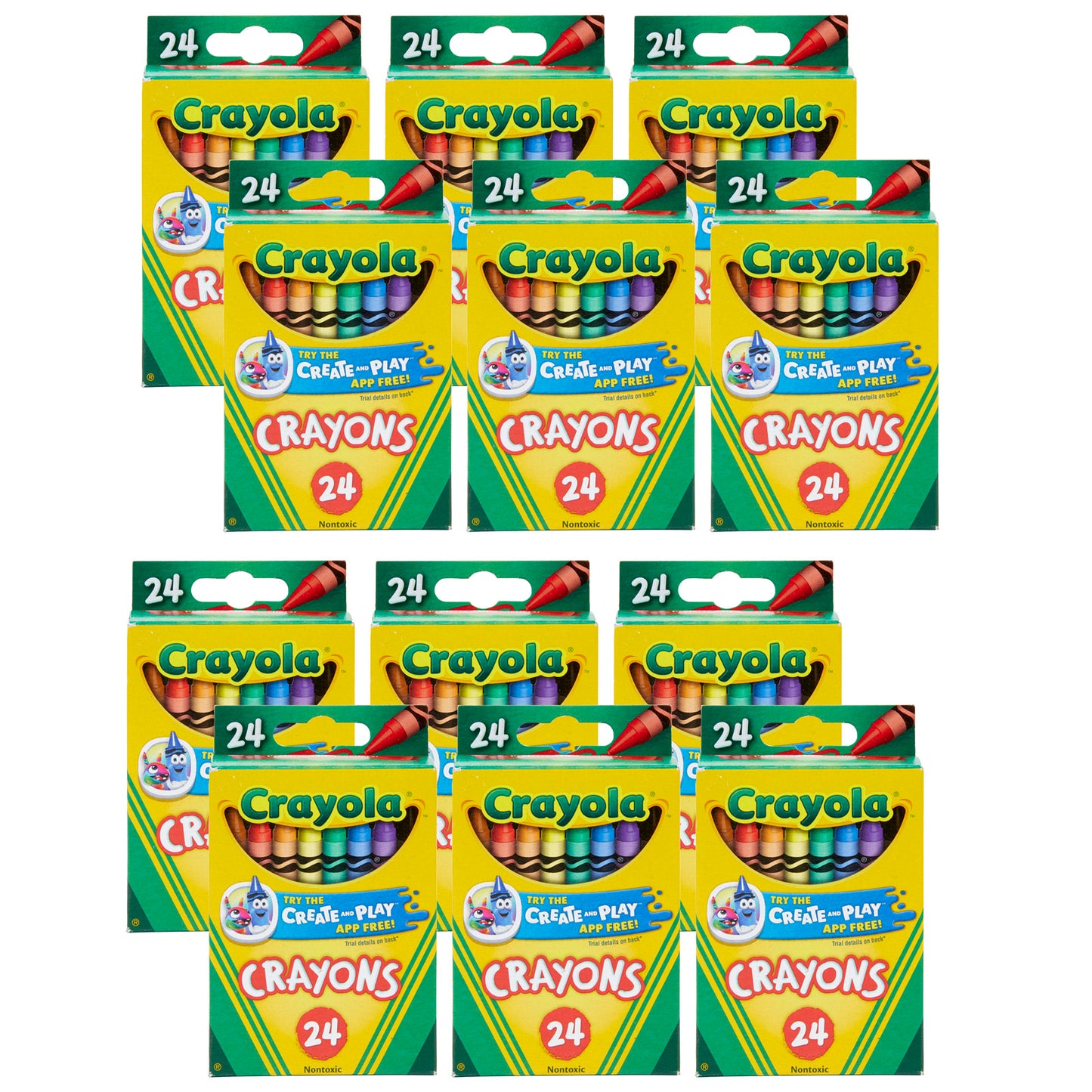 (12 Bx) Crayola Crayons 24ct Per Peggable