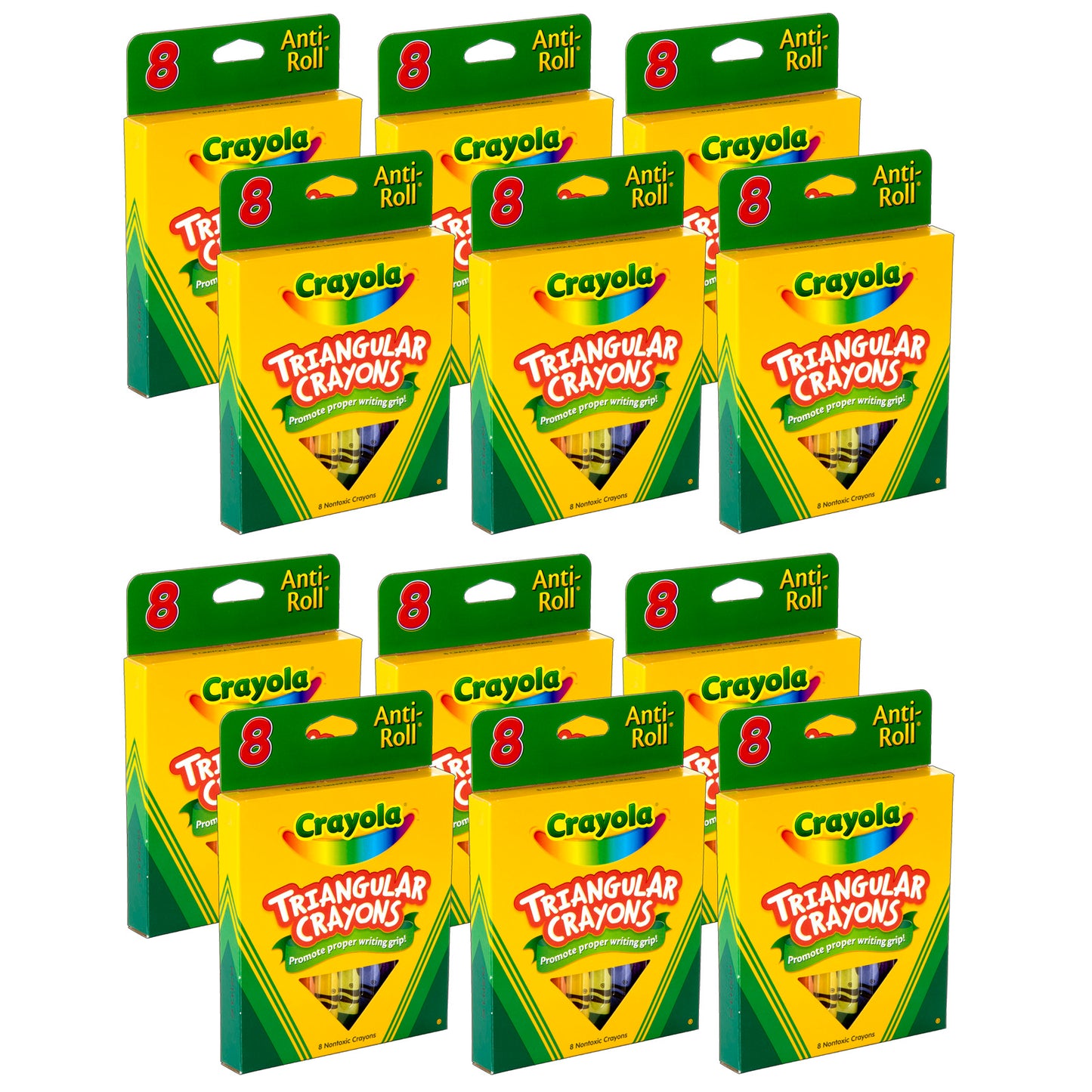 (12 Bx) Crayola Triangular Crayons 8ct Per Bx