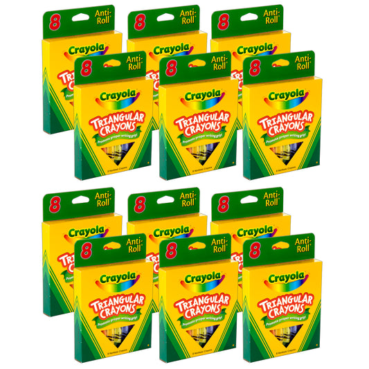 (12 Bx) Crayola Triangular Crayons 8ct Per Bx