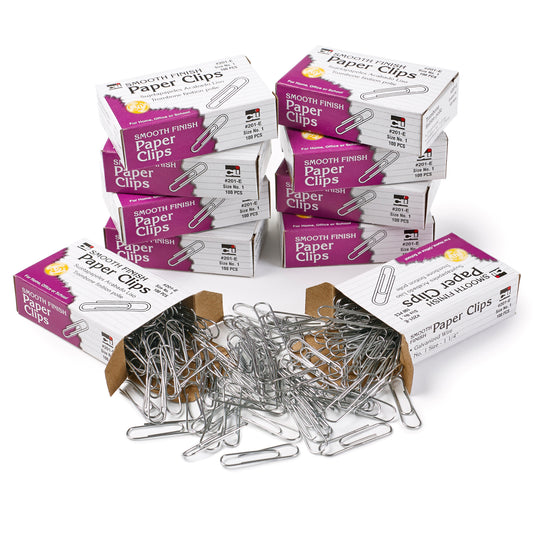 (10 St) Paper Clips Gem 10 Boxes Of 100 Clips Per Box