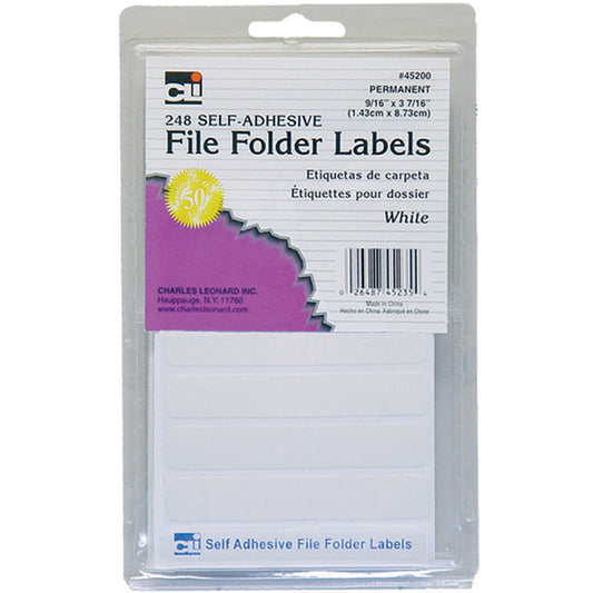 (12 Pk) File Folder Labels White 248 Per Pk