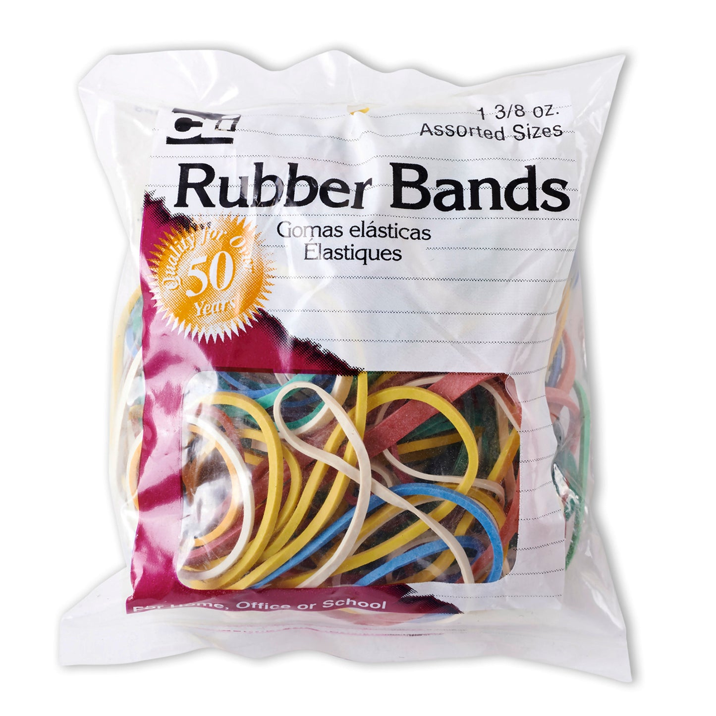 (12 Pk) Rubber Bands Asst Colors 1 3-8oz Bag