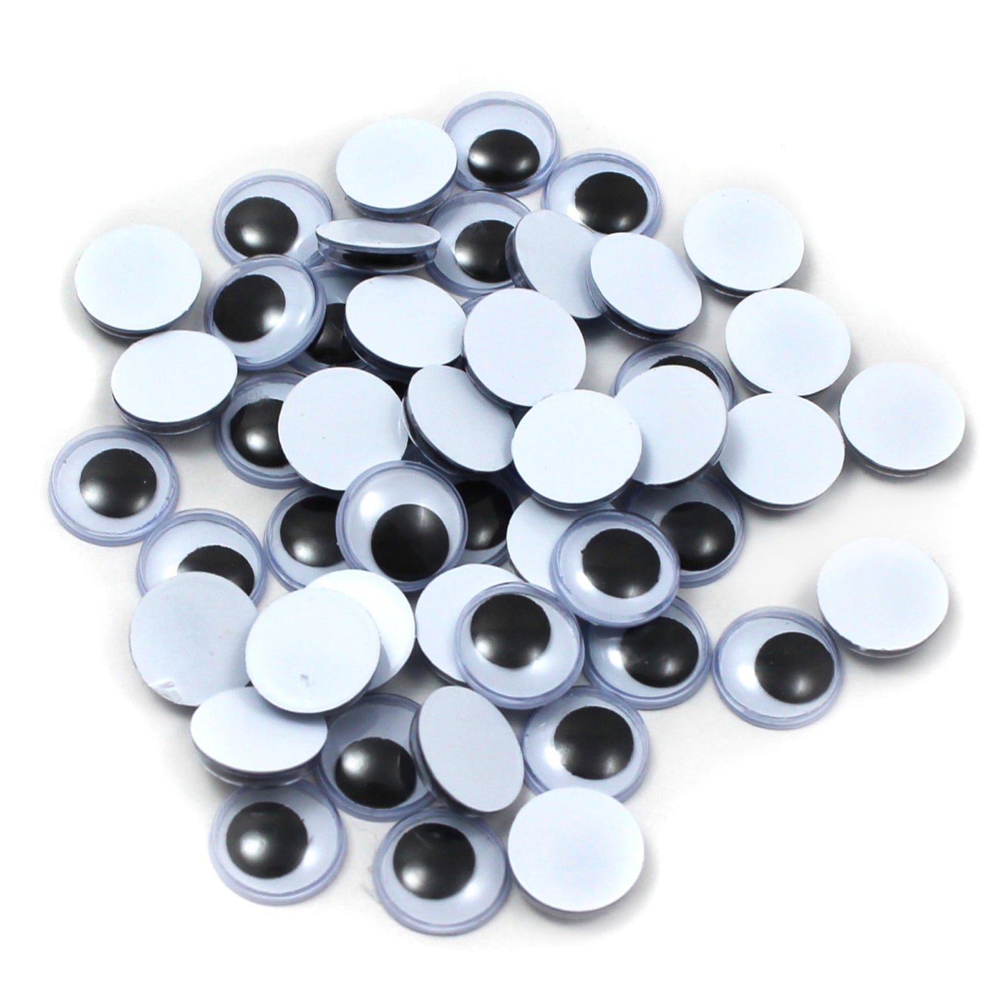 (12 Pk) Wiggle Eyes Round 12mm Blk 50ct Per Pk