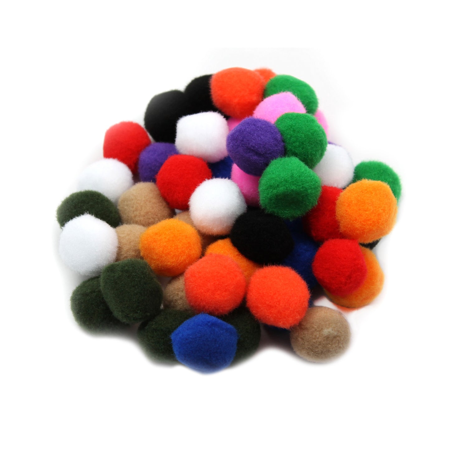 (12 Pk) Pom Poms 1in Asst Colors 50 Per Pk