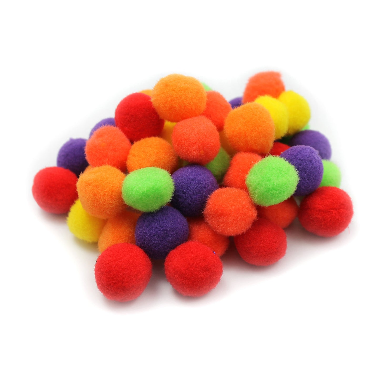 (12 Pk) Pom Poms 1in Hot Colors 50 Per Pk