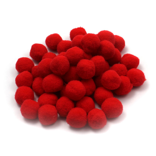 (12 Pk) Pom Poms 1in Red 50 Per Pk