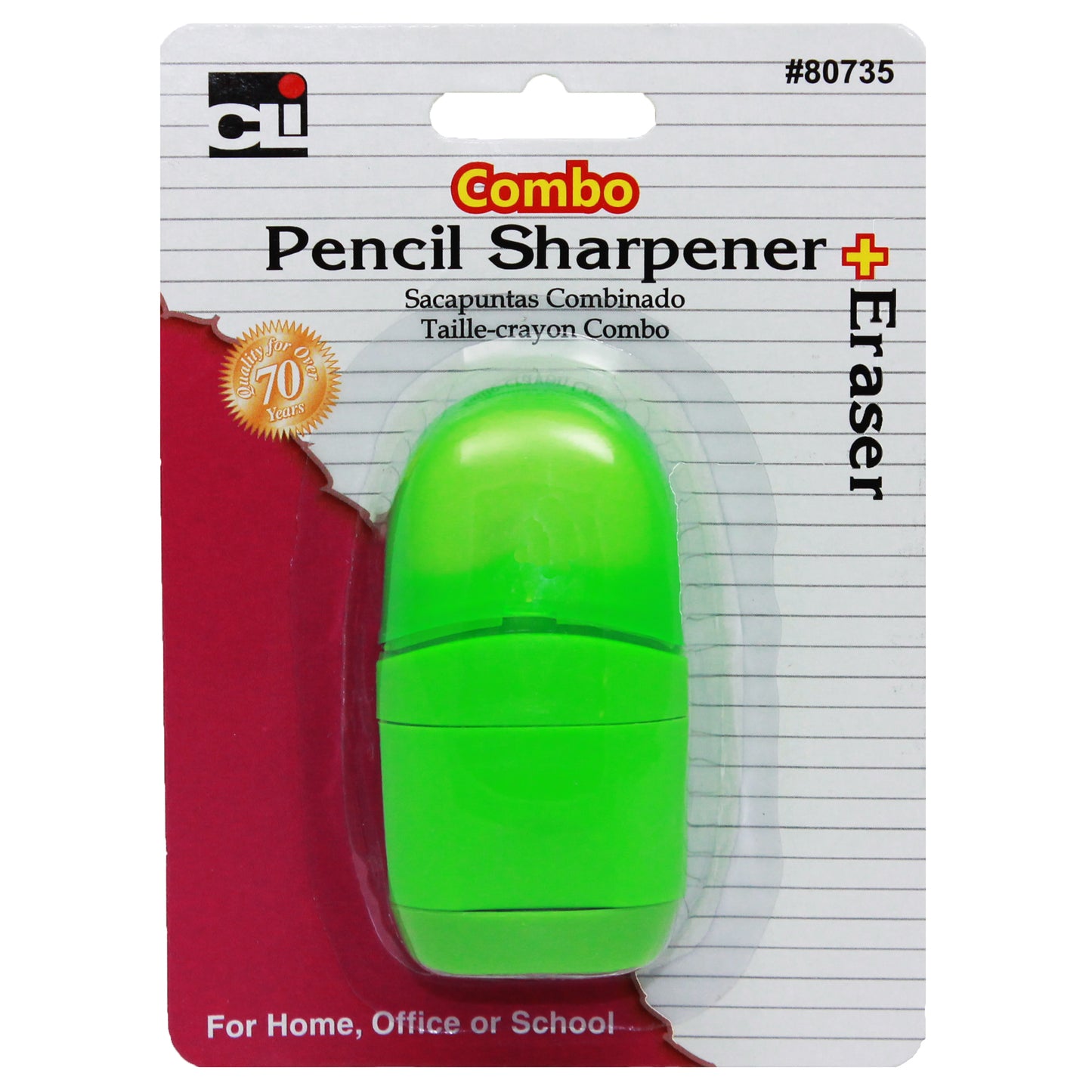 (12 Ea) Pencil Sharpenr-erasr Combo Let Us Choose Your Color