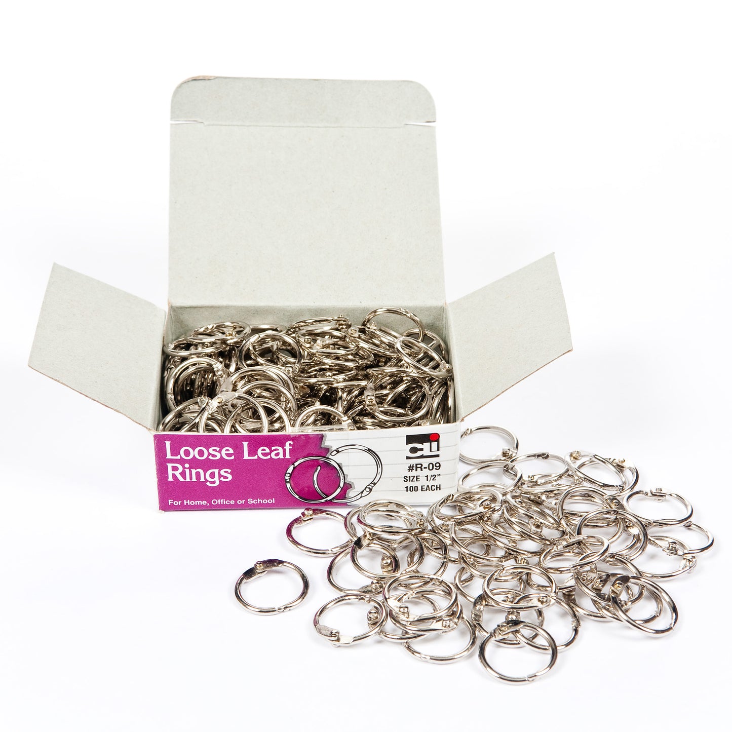 (2 Bx) Loose Leaf Rings 1-2in 100 Per Box