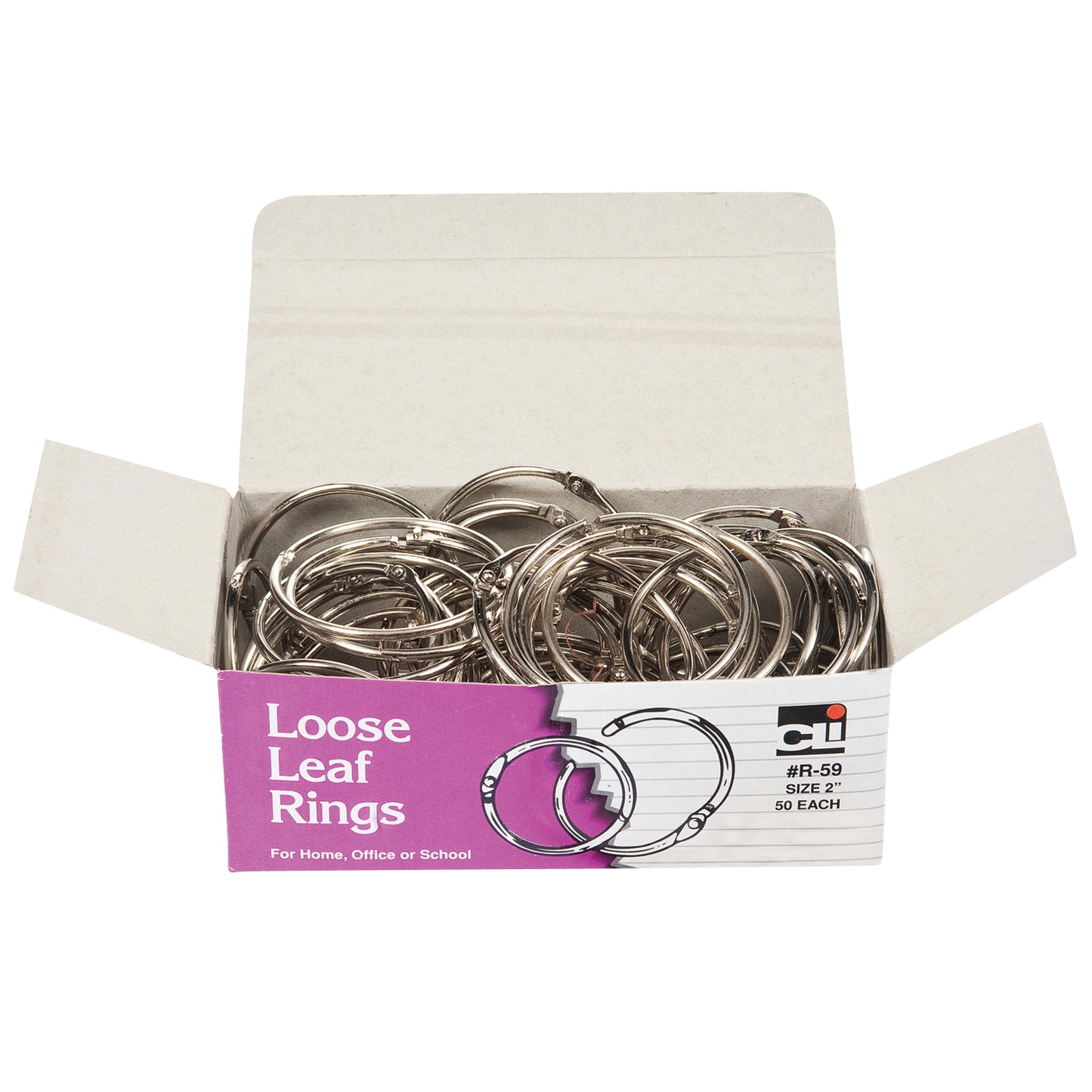 (2 Bx) Loose Leaf Rings 2in 50-box