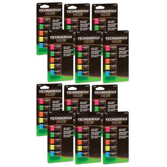 (12 Pk) Min Neo Erasers 5 Asst Colors