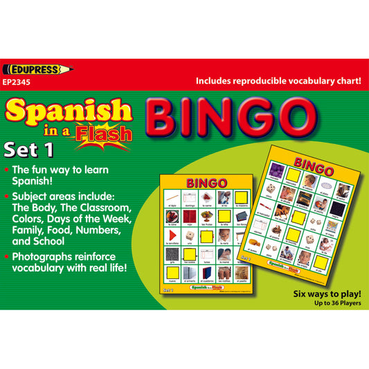 Spanish In A Flash Bingo Set 1