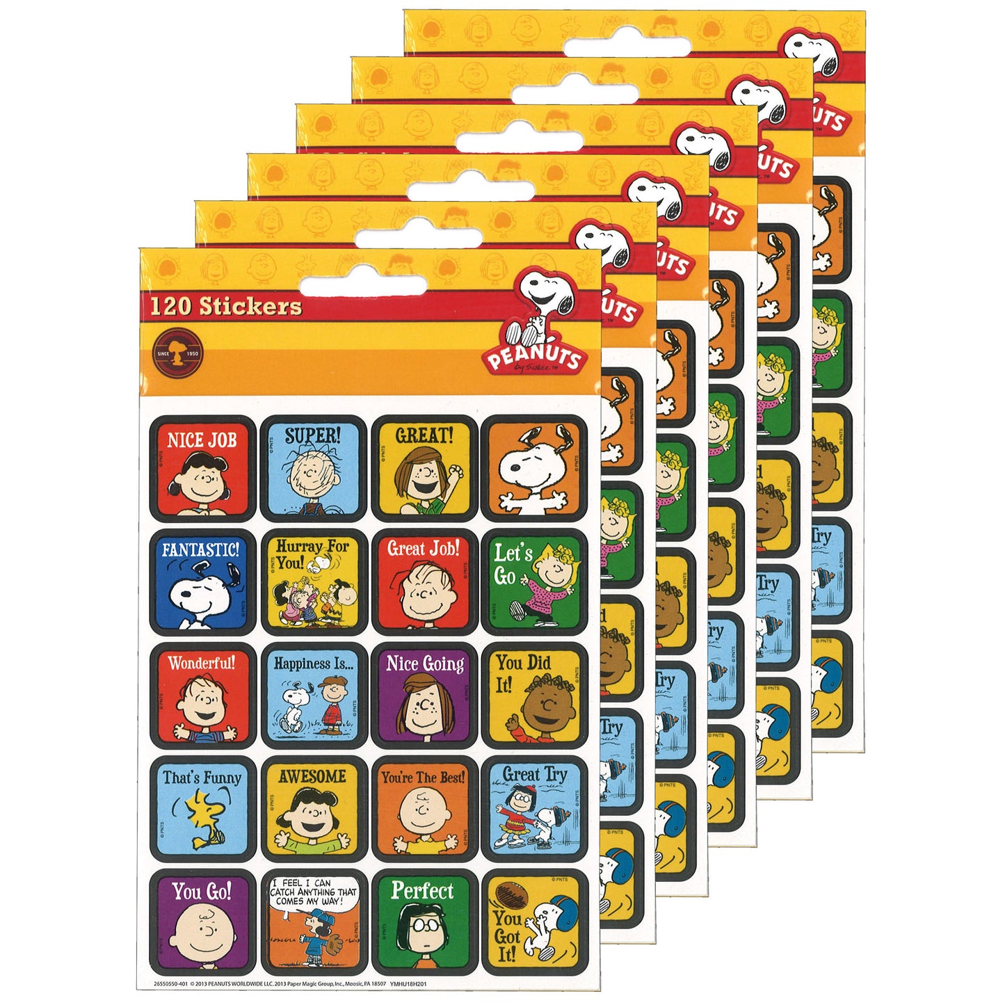 (12 Pk) Peanuts Motivational Theme Stickers