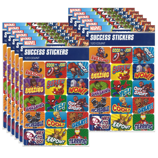 (12 Pk) Marvel Super Hero Adventur Stickers Success