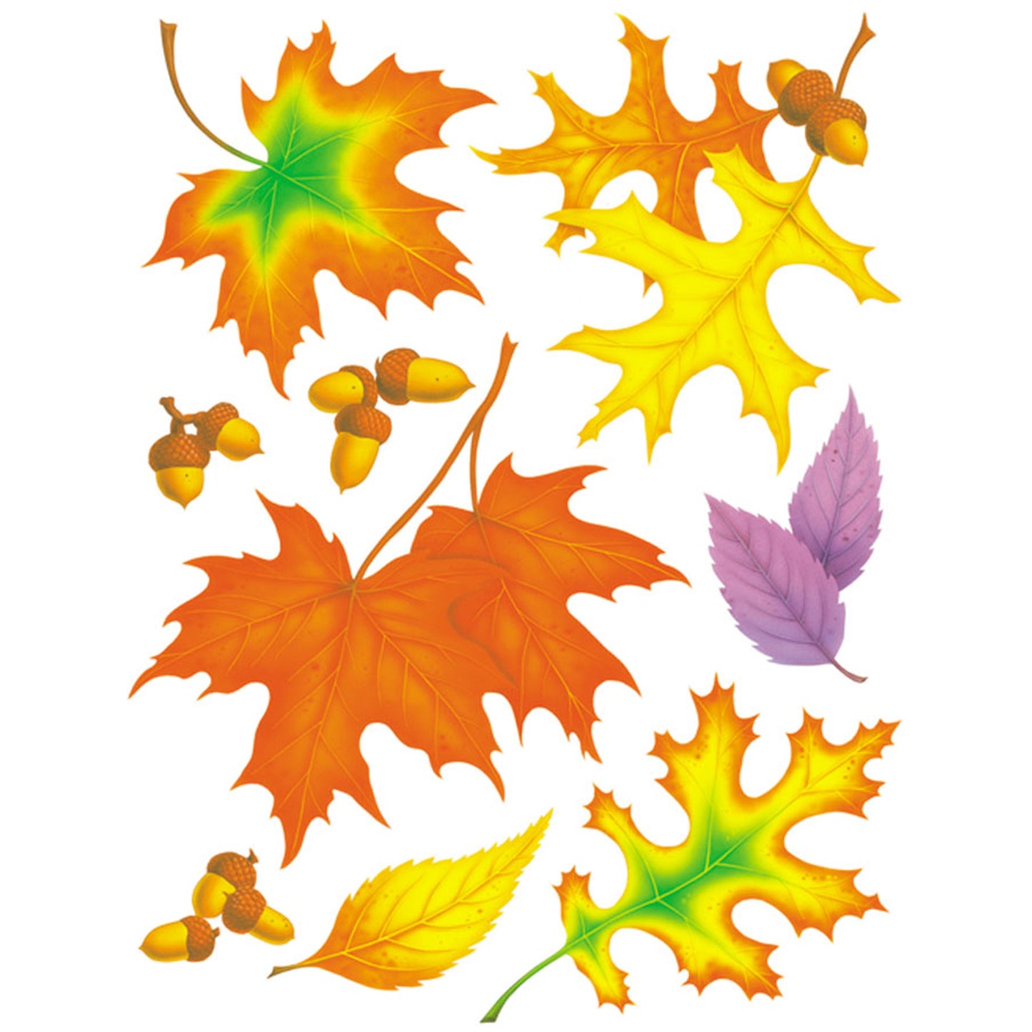 (12 Pk) Window Cling Fall Leaves 12x17