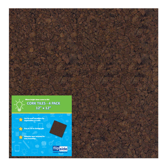 (2 Ea) 12x12 Dark Cork Squares 4 Pk