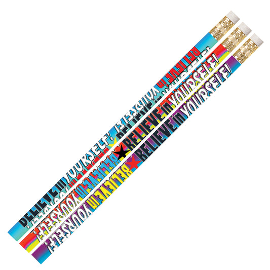 (12 Dz) Believe In Yourself Pencils Assortment 12 Per Pk