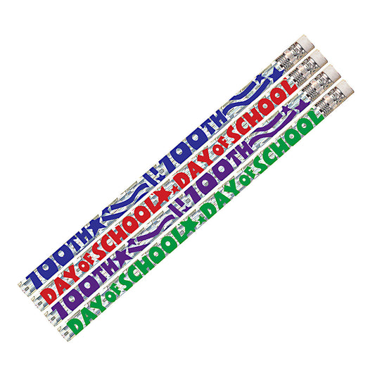 (12 Dz) 100th Day Of School Pencils 12 Per Pk