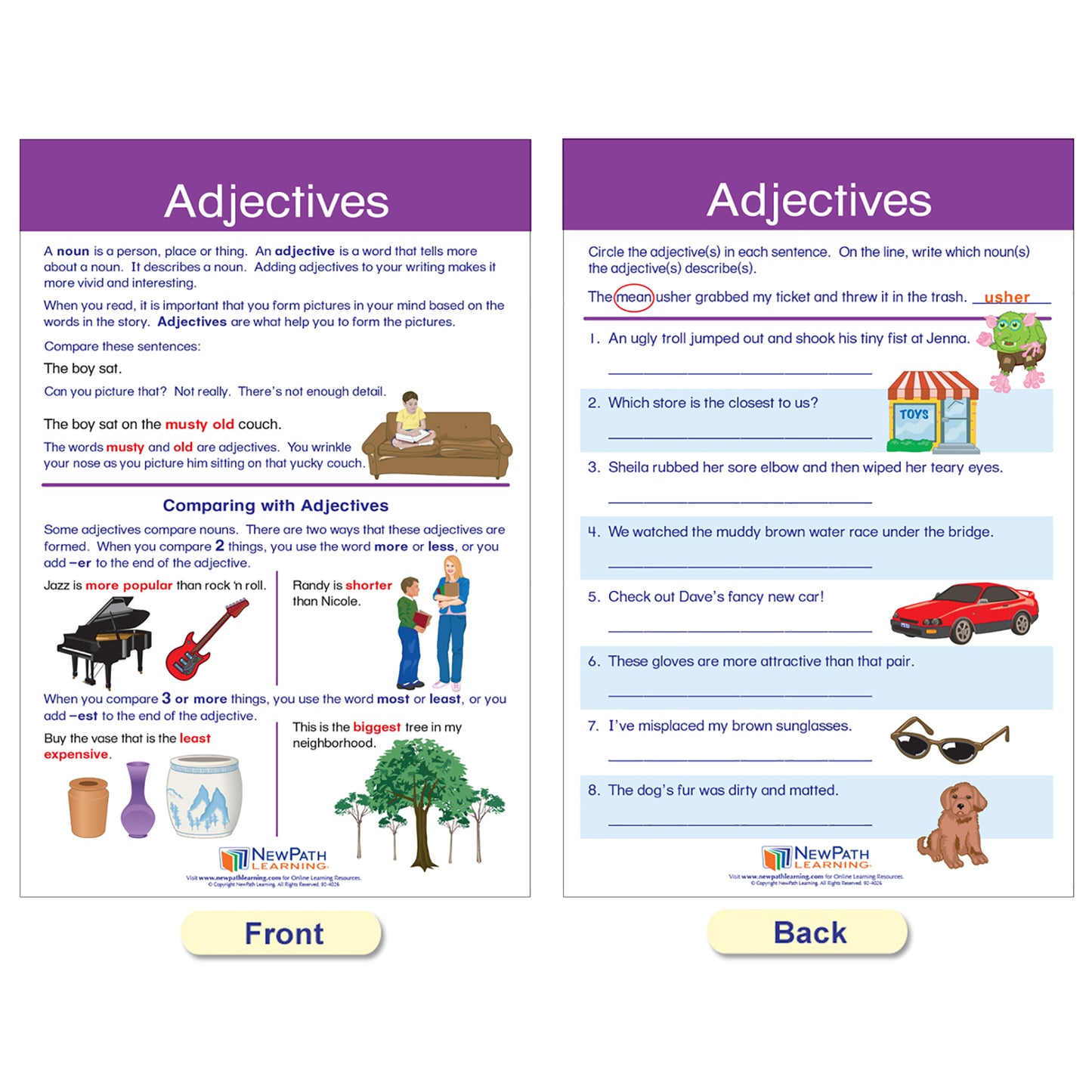 Parts of Speech Bulletin Board Activity Chart Set