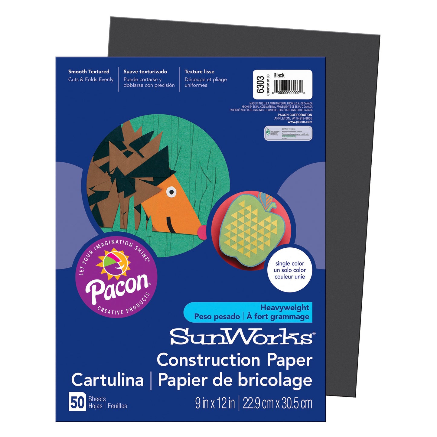 (10 Pk) Construction Paper Black 9x12