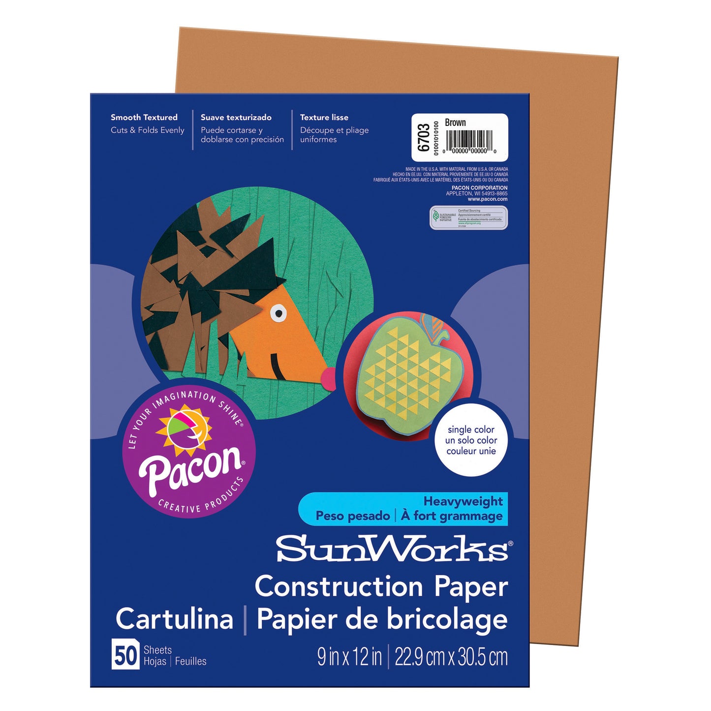 (10 Pk) Construction Paper Brown 9x12