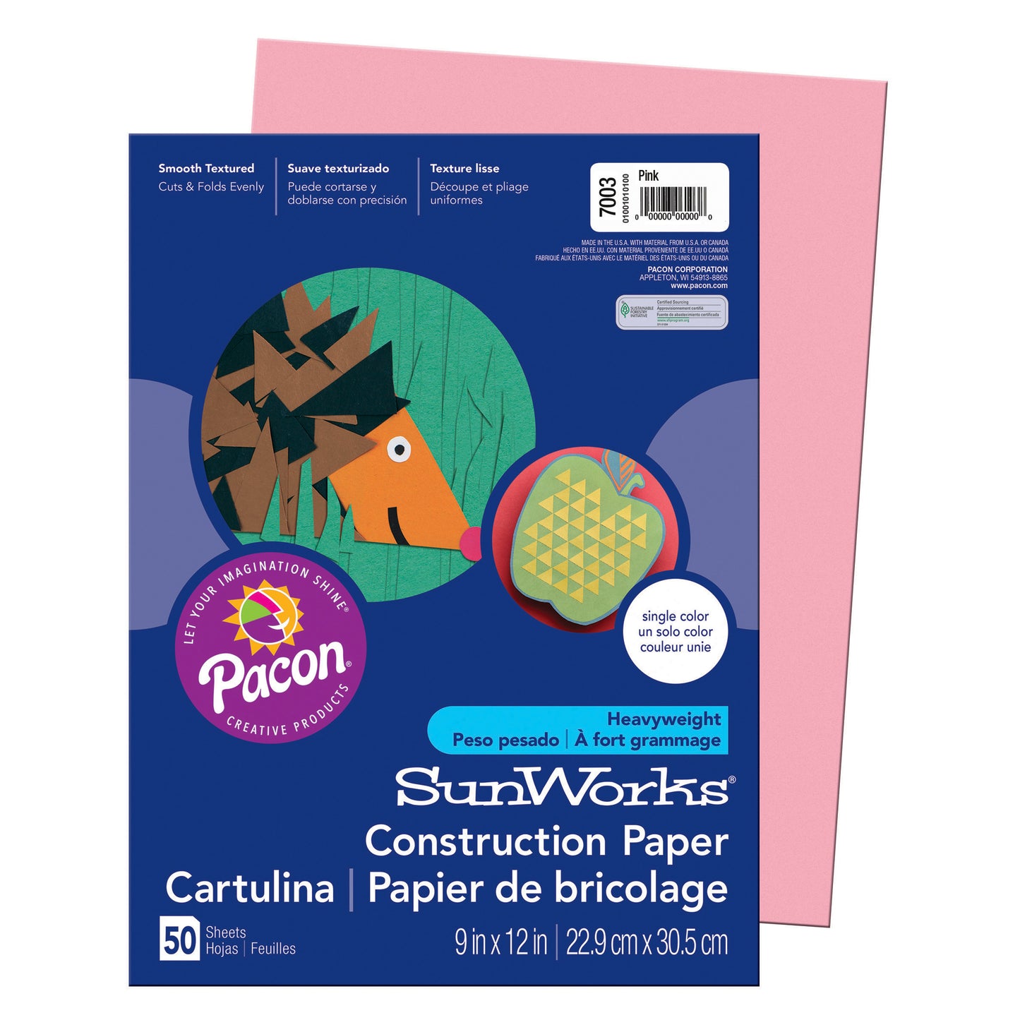 (10 Pk) Construction Paper Pink 9x12