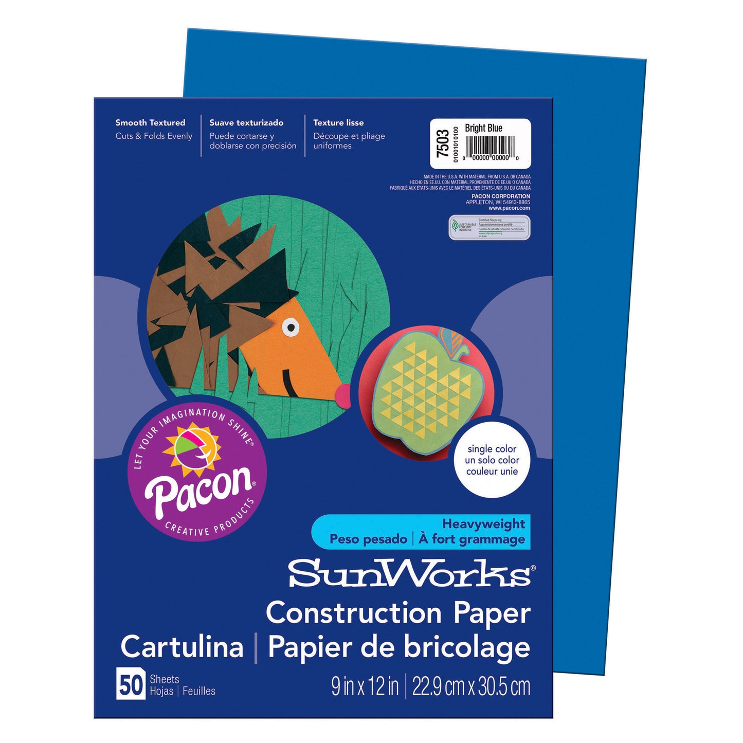 (10 Pk) Sunworks 9x12 Bright Blu 50 Shts Per Pk Construct Paper