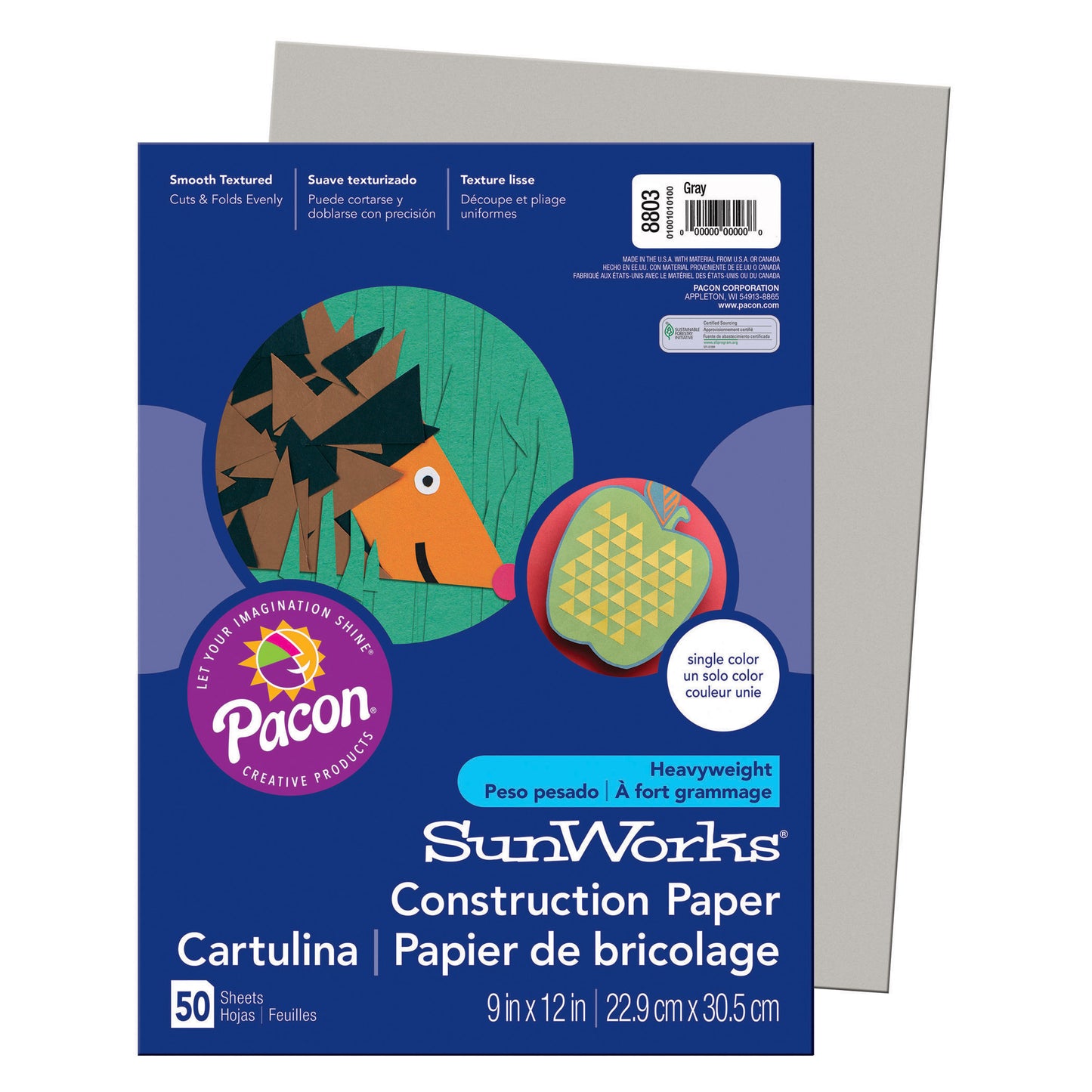 (10 Pk) Sunworks 9x12 Gray Construct Paper 50 Shts Per Pk