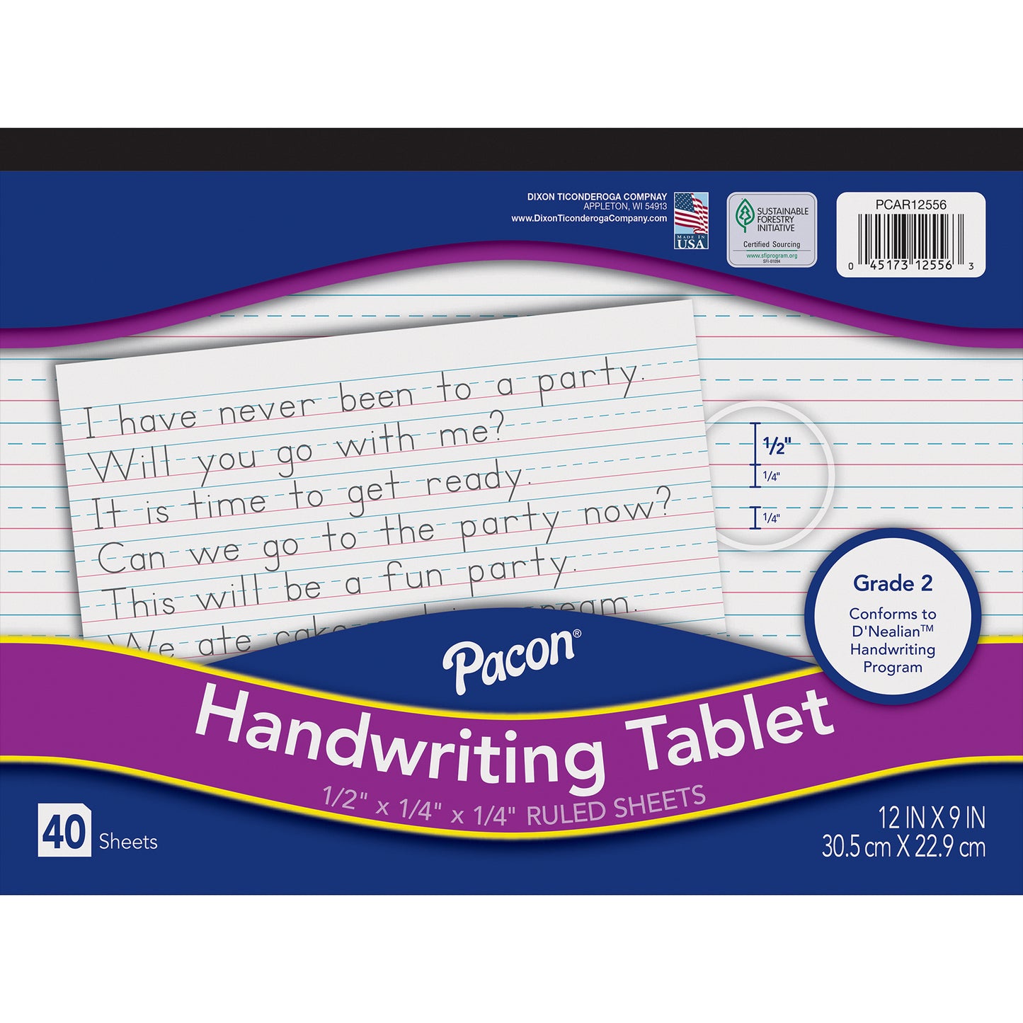 (12 Ea) Dnealian 40 Sheet Writing Tablet