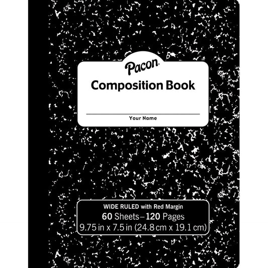 (12 Ea) Black Compostition Book 9.75 X 7.5