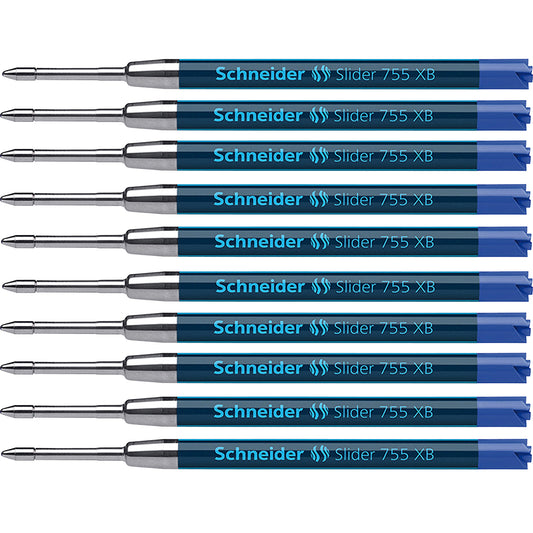 (10 Ea) Schneider Blue Slider 755 Xb Ballpoint Pen Refills