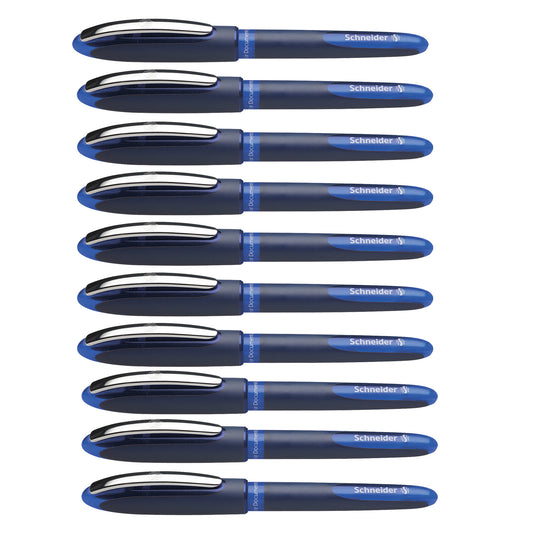 (10 Ea) Schneider Blue One Business Roller Ball Pen