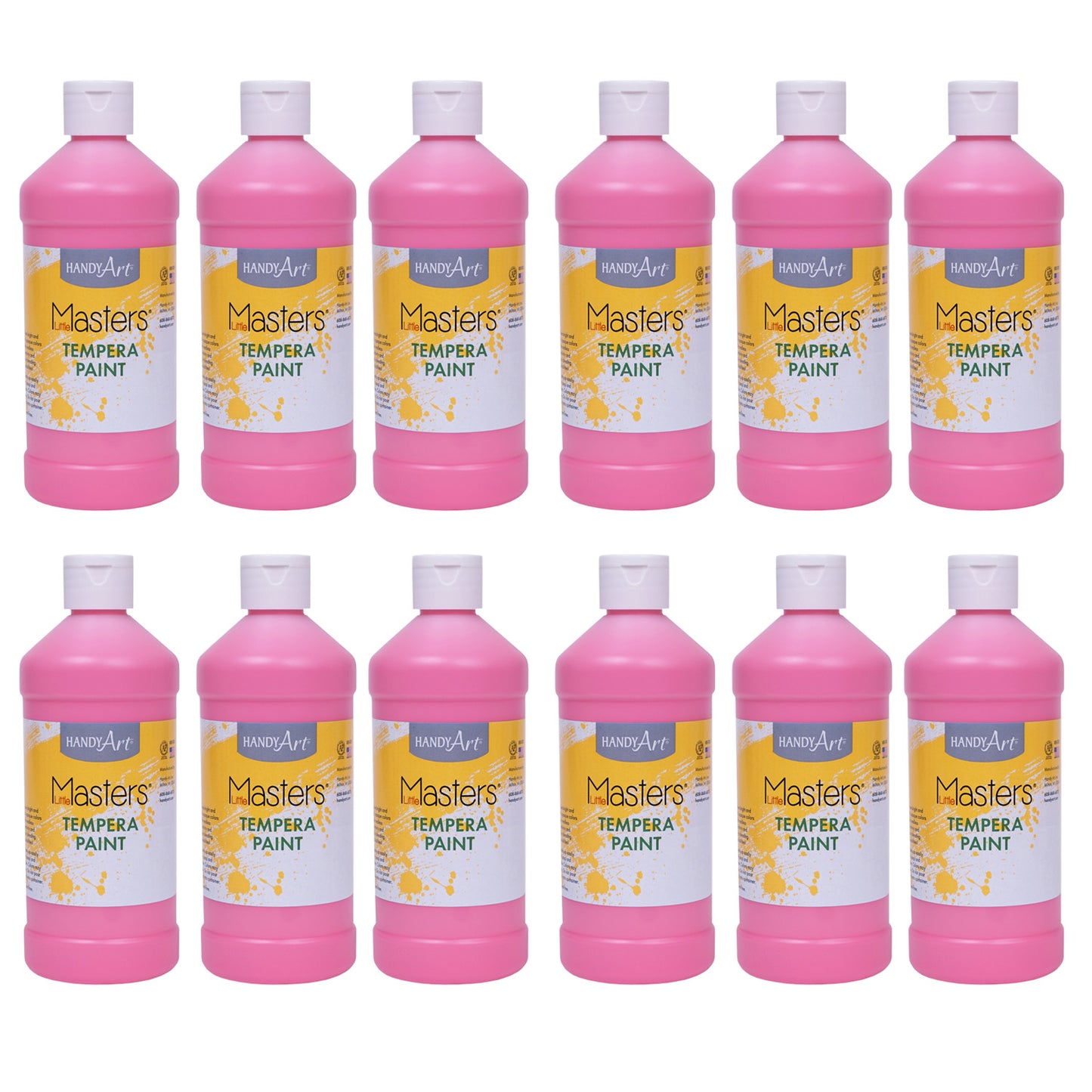 (12 Ea) Tempera Paint Pint Pink