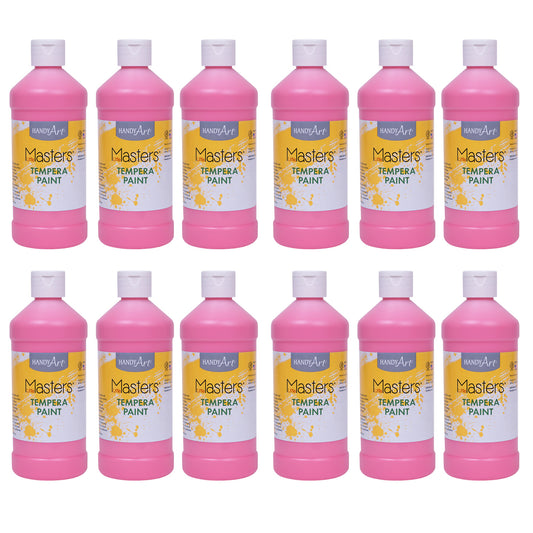 (12 Ea) Tempera Paint Pint Pink