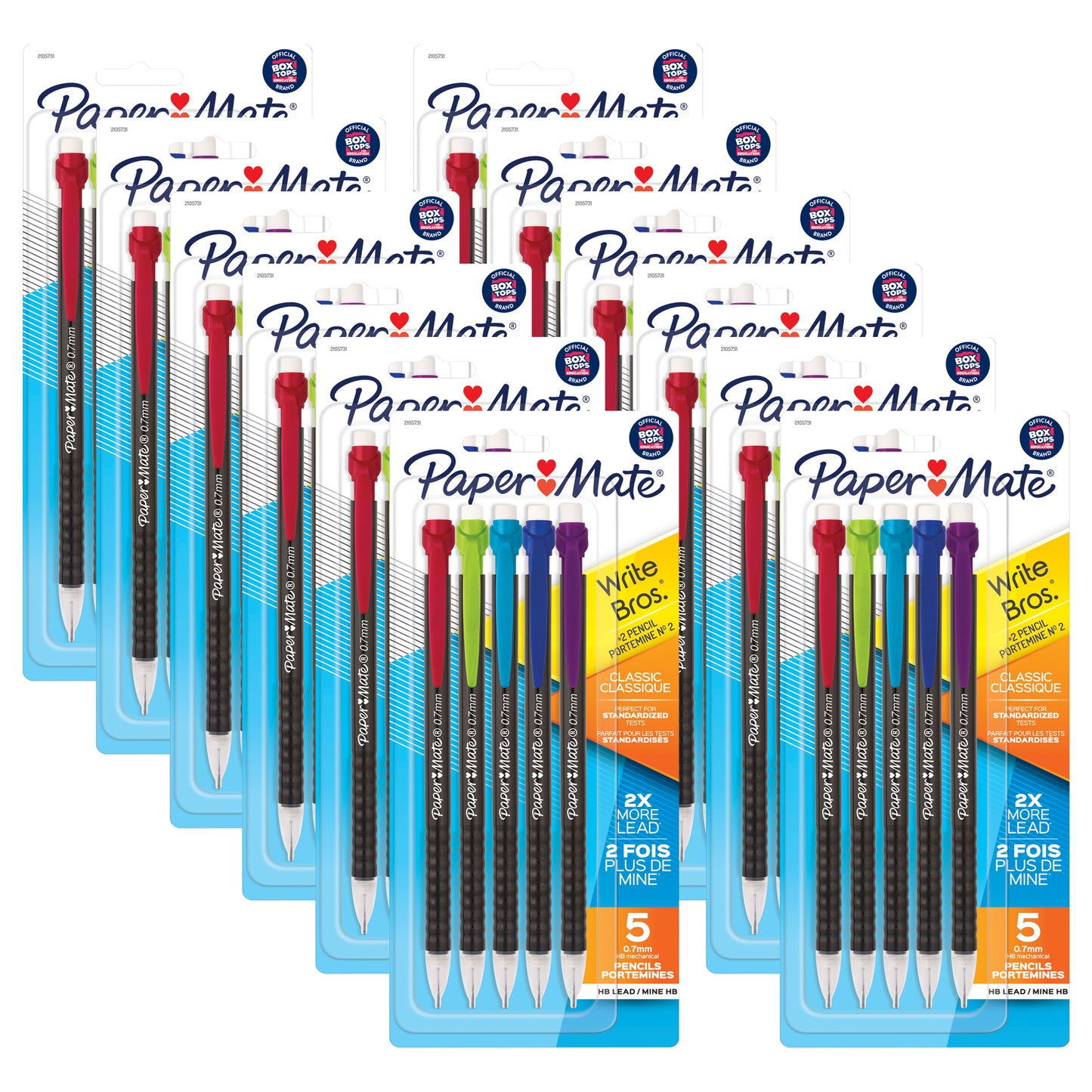 (12 Pk) Mechanical Pencil Asst 5ct 0.7mm