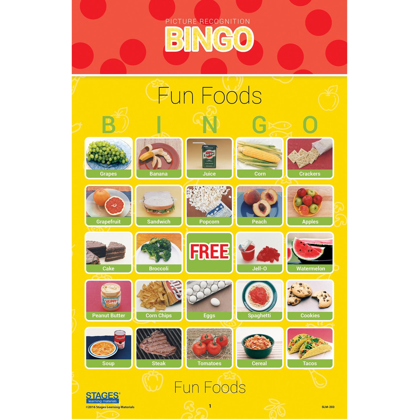 Fun Foods Bingo