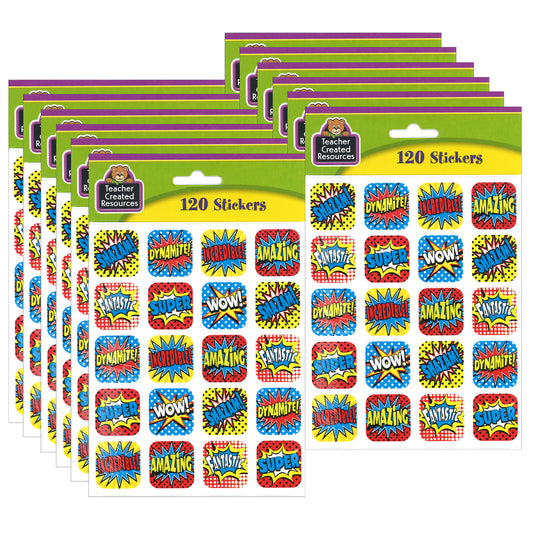 (12 Pk) Superhero Stickers