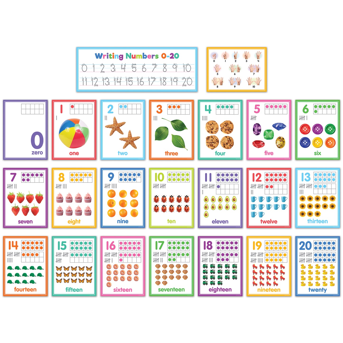 Colorful Numbers 0-20 Bulletin Board Set, 23 Pieces