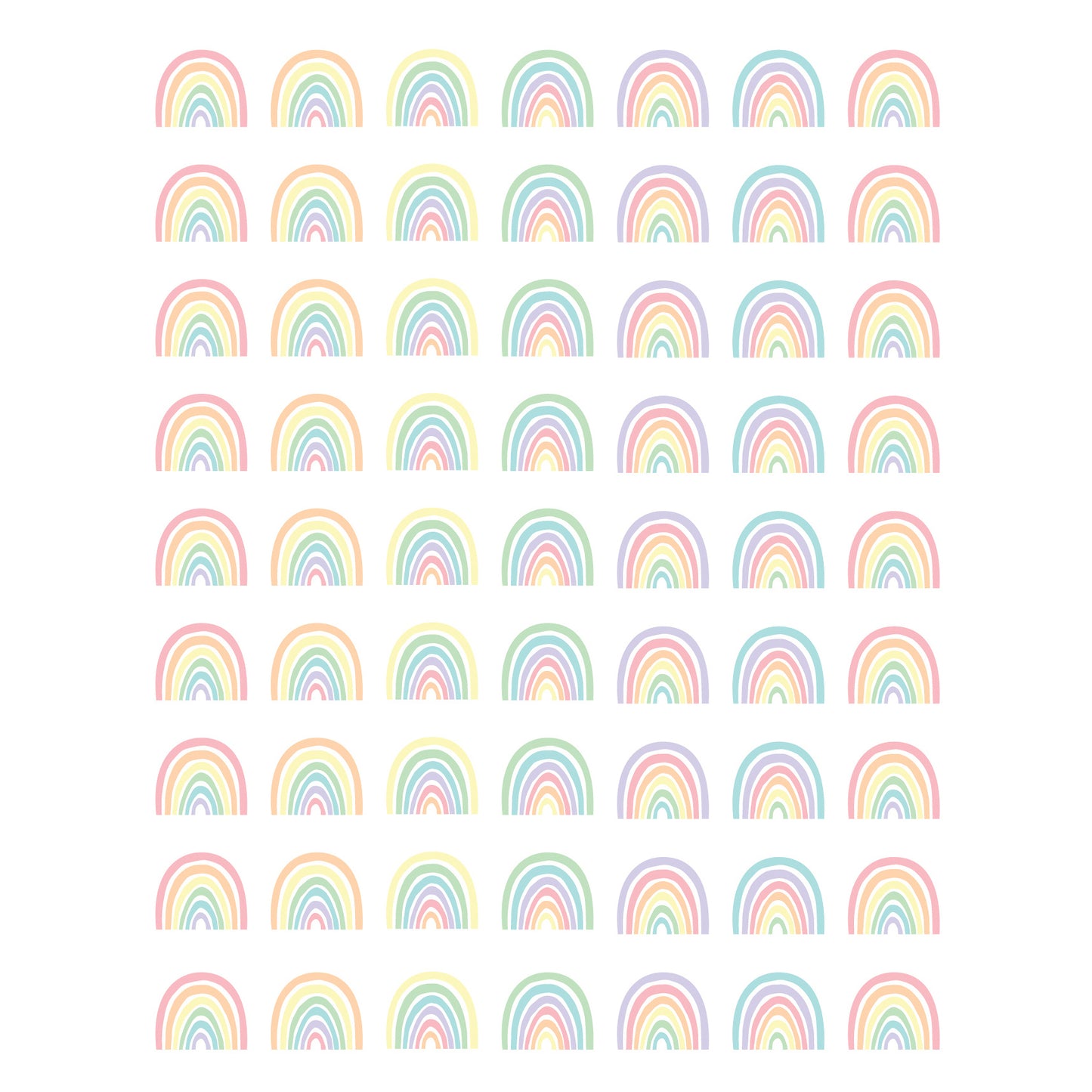 (12 Pk) Pastel Rainbows Mini Stickr