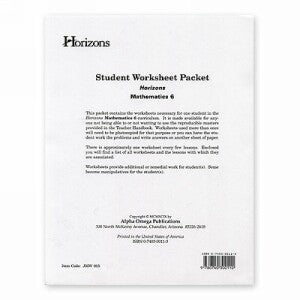 Horizon Mathematics 6 Student worksheet packet